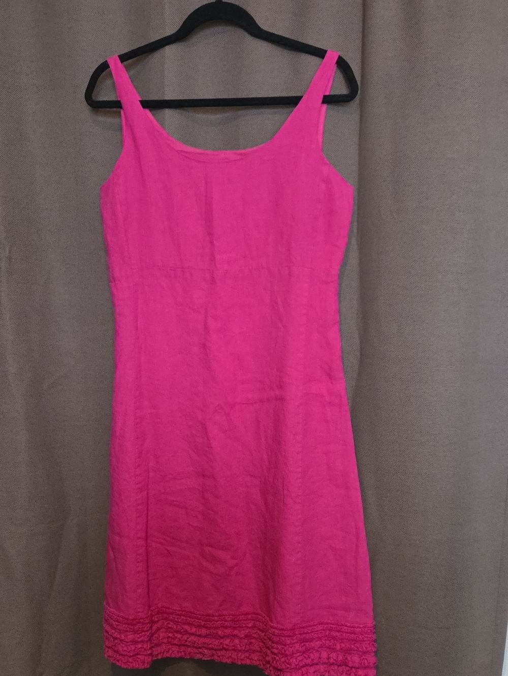 Eileen Fisher 100% Irish Linen Pink Sleeveless Sun Dress Women's Size Med